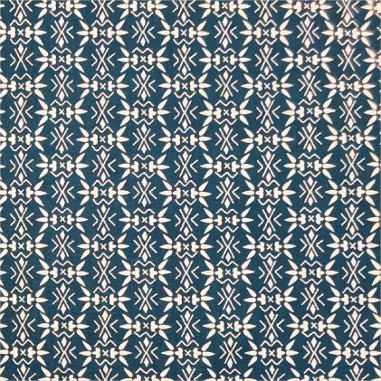 Tissu coton imprimé  Bamisa Bleu