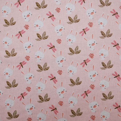 Tissu coton imprimé Oeko-Tex Dolali rose blush