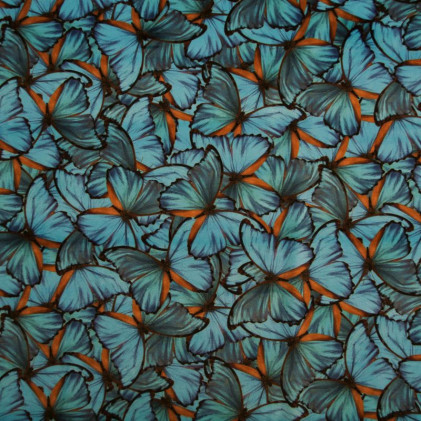 Tissu velours Butterfly Bleu