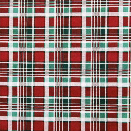 Tissu coton imprimé Tartan Rouge / Vert