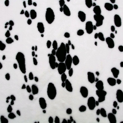 Tissu  fourrure synthétique déguisement Dalmatien Blanc