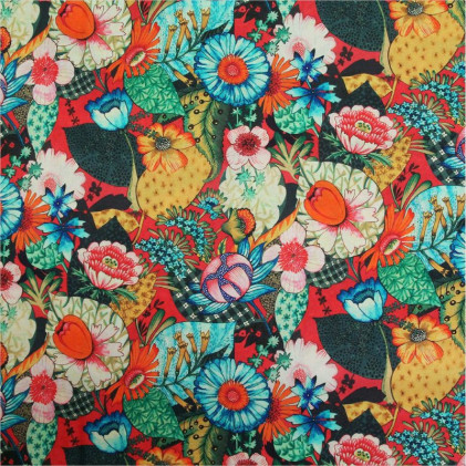 Tissu coton imprimé Lorena Multicolore