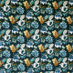 Tissu coton imprimé Oeko-Tex Louis Bleu turquoise