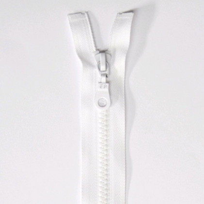 Fermeture Eclair plastique séparable 85 cm    Blanc