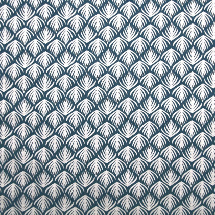 Tissu coton imprimé Oeko-Tex Aria Bleu