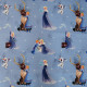 Tissu Disney La Reine des Neiges Bleu