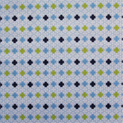 Tissu coton imprimé Trébol Bleu ciel