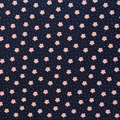 Tissu coton Oeko-Tex imprimé Petites fleurs pois
