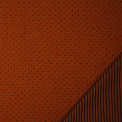 Tissu jersey double face imprimé Pois Rayures Terracotta