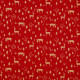 Tissu coton BIO imprimé Forêt Dorée Rouge
