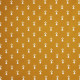Tissu coton BIO imprimé Hermine fond coloré Jaune moutarde / Blanc