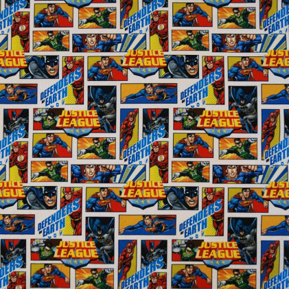 Tissu coton Bio DC Comics Justice League Multicolore
