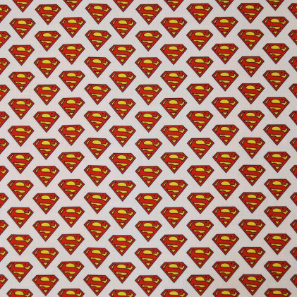 Tissu coton Bio DC Comics Superman Blanc