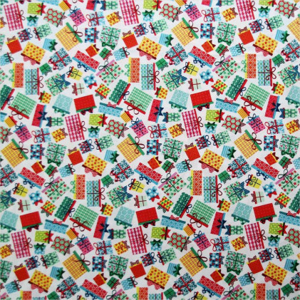 Tissu patchwork Noël Gift Multicolore