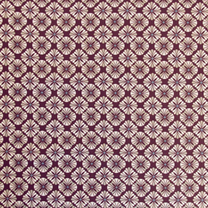 Tissu popeline imprimé Rosaces Violet