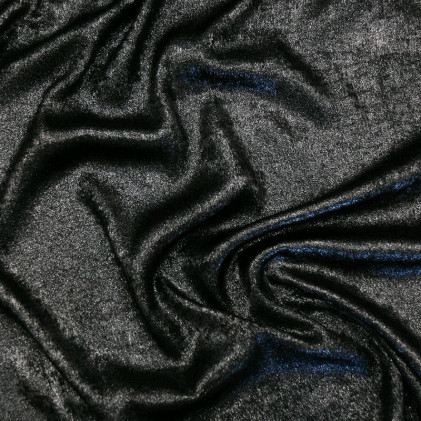 Tissu toucher soie Lurex Noir