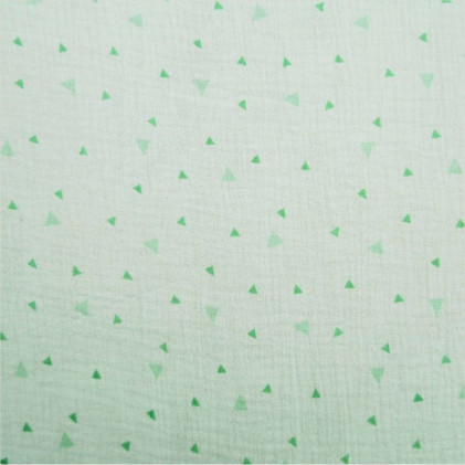 Tissu double gaze de coton Oeko-TexTriomy Vert Menthe