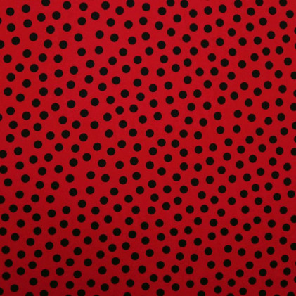 Tissu burlington Pois Rouge / Noir