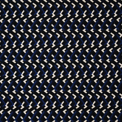 Tissu crêpe imprimé Graphy Bleu