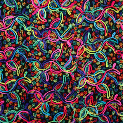 Tissu lainage Serpentin Multicolore