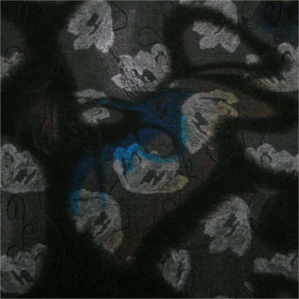 Tissu drap de laine Pistoa Bleu / Noir