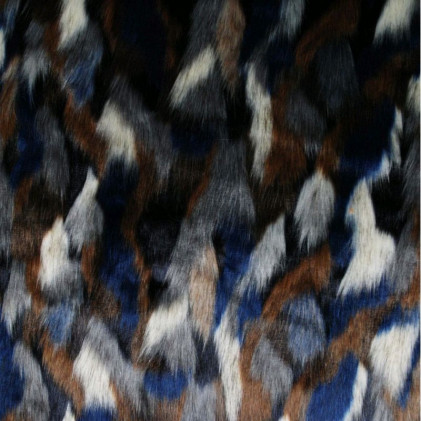 Tissu fourrure haute couture Dahu Bleu