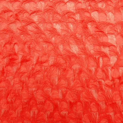Tissu mousseline à franges Charlie Orange corail