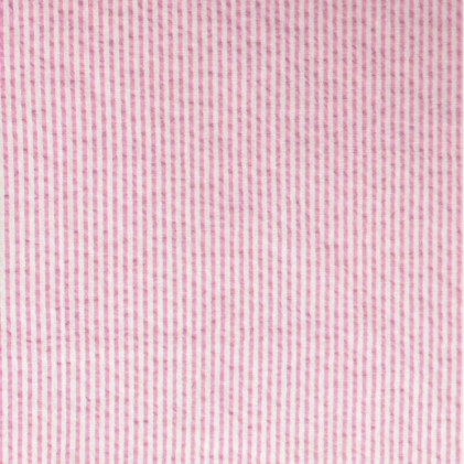 Tissu Seersucker à rayures Liva Rose / Blanc