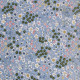 Tissu coton imprimé Fleuri Bleu gris