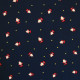 Tissu coton imprimé Père-Noël Bleu marine