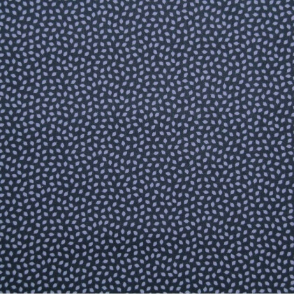 Tissu coton imprimé Minifeuilles Bleu