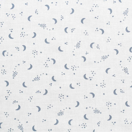 Tissu coton imprimé Bio Lune Viena Bleu