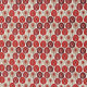 Tissu coton imprimé Oeko-Tex Plumes de paon Rouge