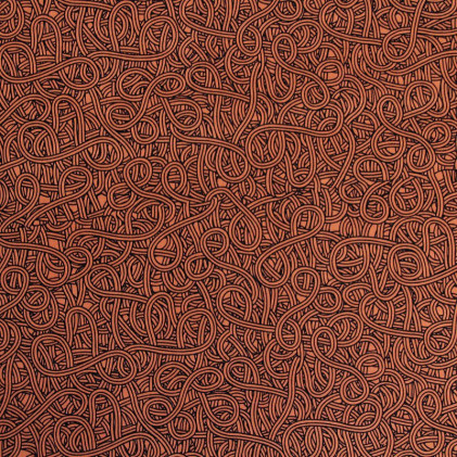 Tissu viscose tweel imprimé Serpentins Terracotta
