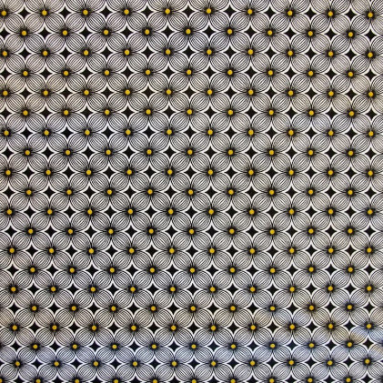 Tissu coton imprimé Sisal Noir