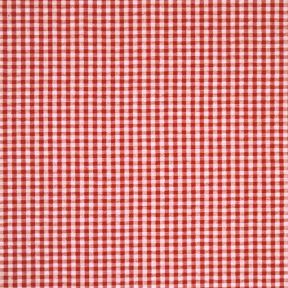 Tissu Seersucker motif Vichy Rouge