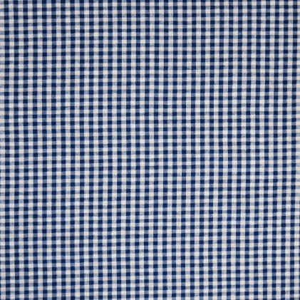 Tissu Seersucker motif Vichy Bleu roi
