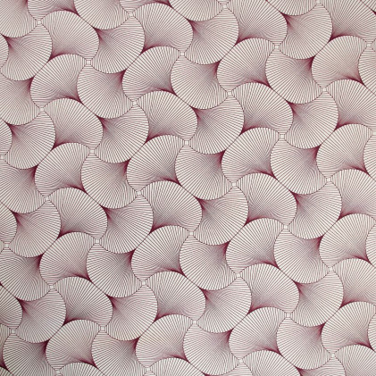 Tissu coton enduite Oeko-Tex imprimé Spirales Terracotta