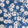 Tissu crêpe extensible imprimé Fleurs Bleu jeans