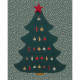 Tissu coton Calendrier de l'Avent Sapin de Noël Vert
