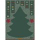 Tissu coton Calendrier de l'Avent Sapin de Noël Vert