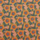 Tissu coton imprimé Dahlia Orange / Jaune