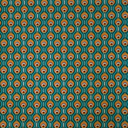 Tissu coton œko-tex imprimé Peacock