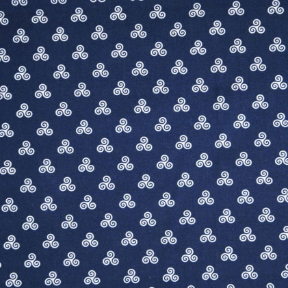 Tissu coton BIO imprimé Celtic fond coloré Bleu marine