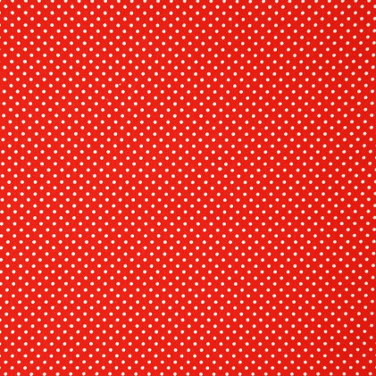Tissu coton BIO imprimé petits pois Rouge