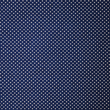 Tissu coton BIO imprimé petits pois Bleu marine