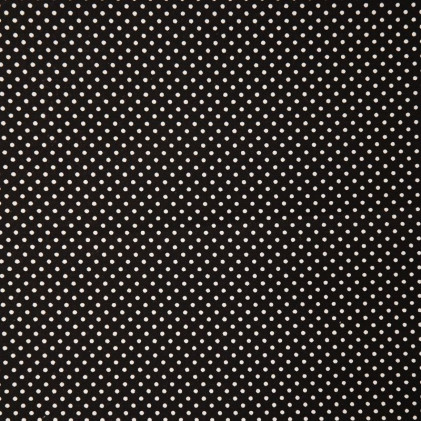 Tissu coton BIO imprimé petits pois Noir