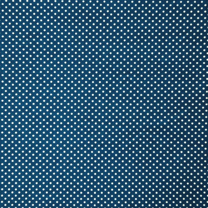 Tissu coton BIO imprimé petits pois Bleu pétrôle