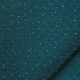 Tissu double gaze de coton Pois Matelassée Bleu canard