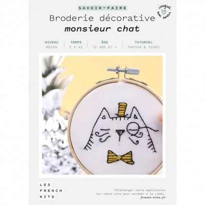 French Kit de broderie Monsieur Chat